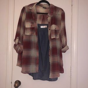 Sheer plaid flannel